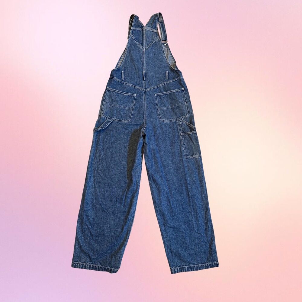 Vtg 90s Disney Mickey Mouse Denim Overalls MD Y2K Cartoon Embroidered Dungarees - Picture 3 of 7